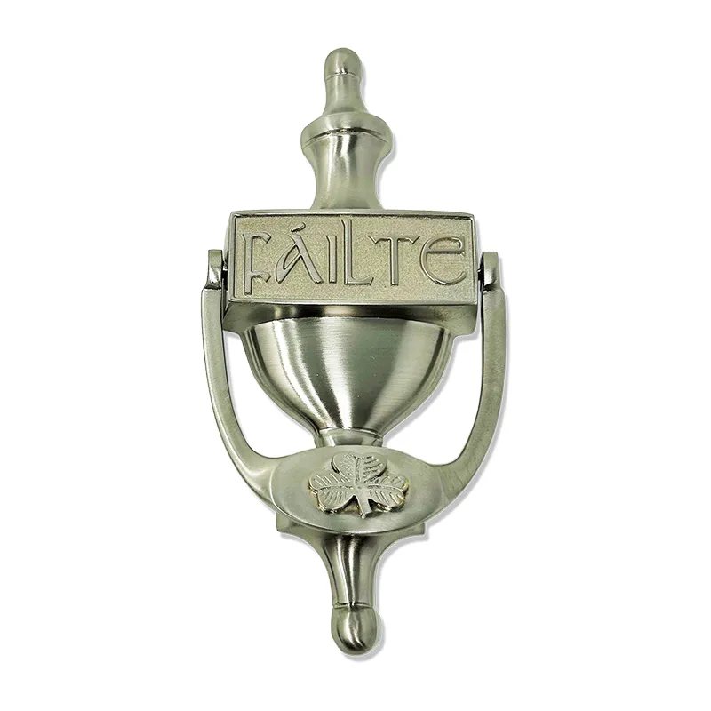 D91225 Irish Failte Door Knocker with Shamrock Design SATIN NICKEL Gaelsong