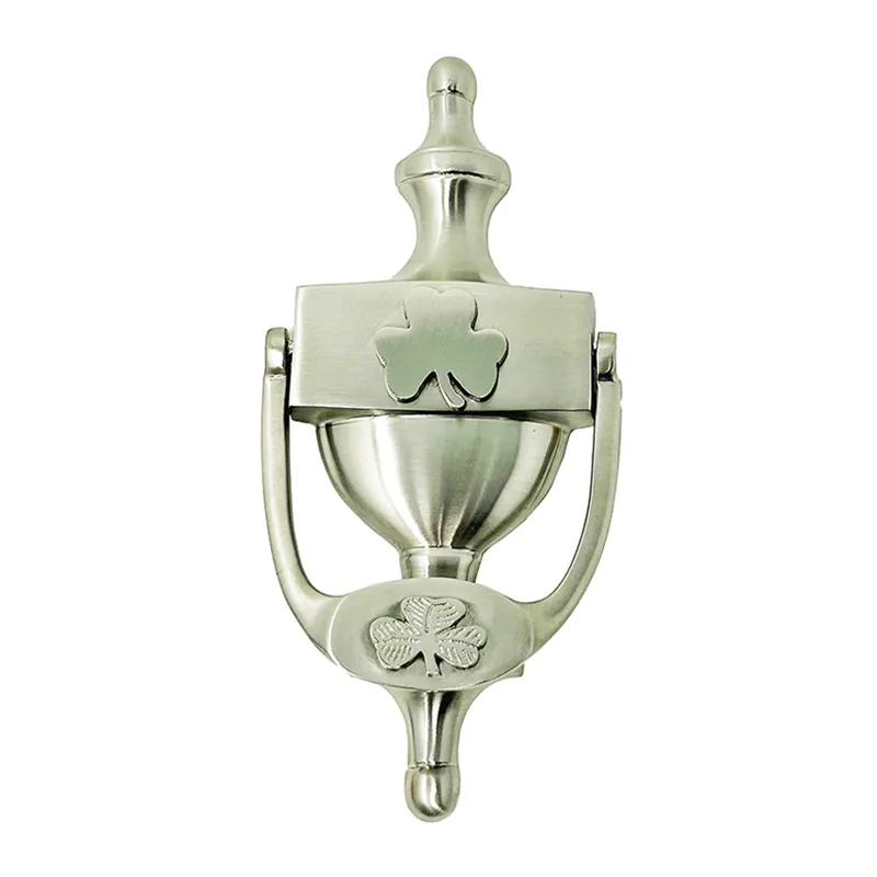 D91226 Irish Shamrock Door Knocker in Pewter SATIN NICKEL Gaelsong
