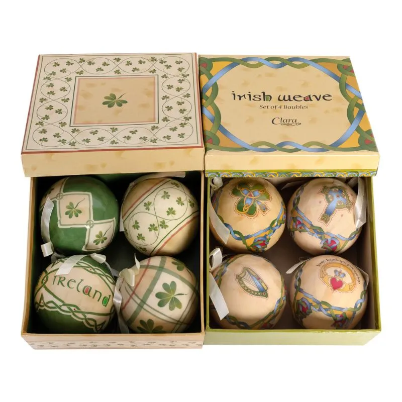 D91241 Irish Weave Christmas Bauble Set of 8 Gaelsong