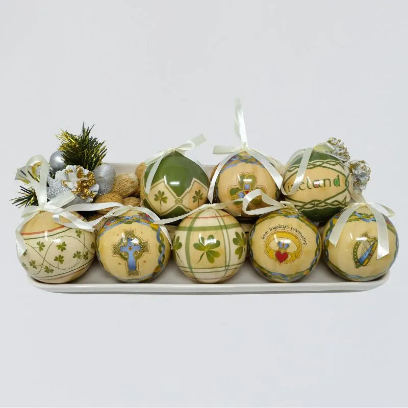 Irish Weave Christmas Bauble Set