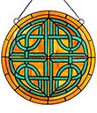  Burnt Orange Round Celtic Stained Glass Panel