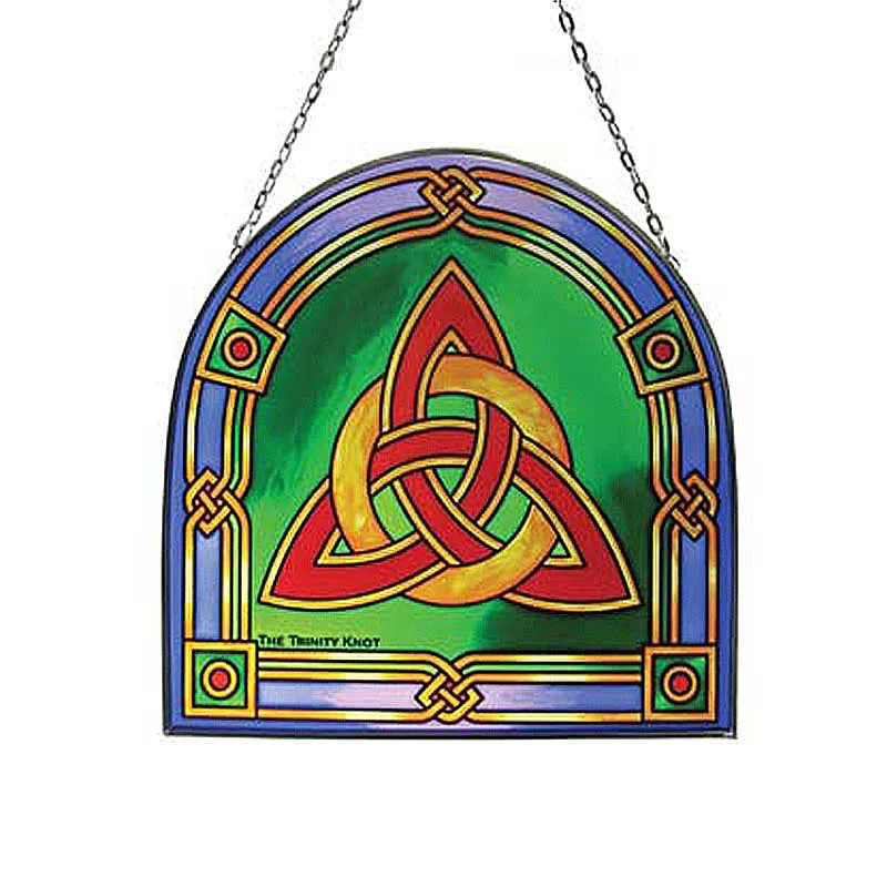 D91296 Trinity Celtic Knot Stained Glass Panel Gaelsong