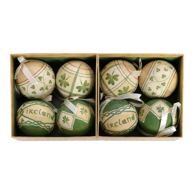 D91307 Handpainted Ireland Christmas Bauble Set of 8 Gaelsong