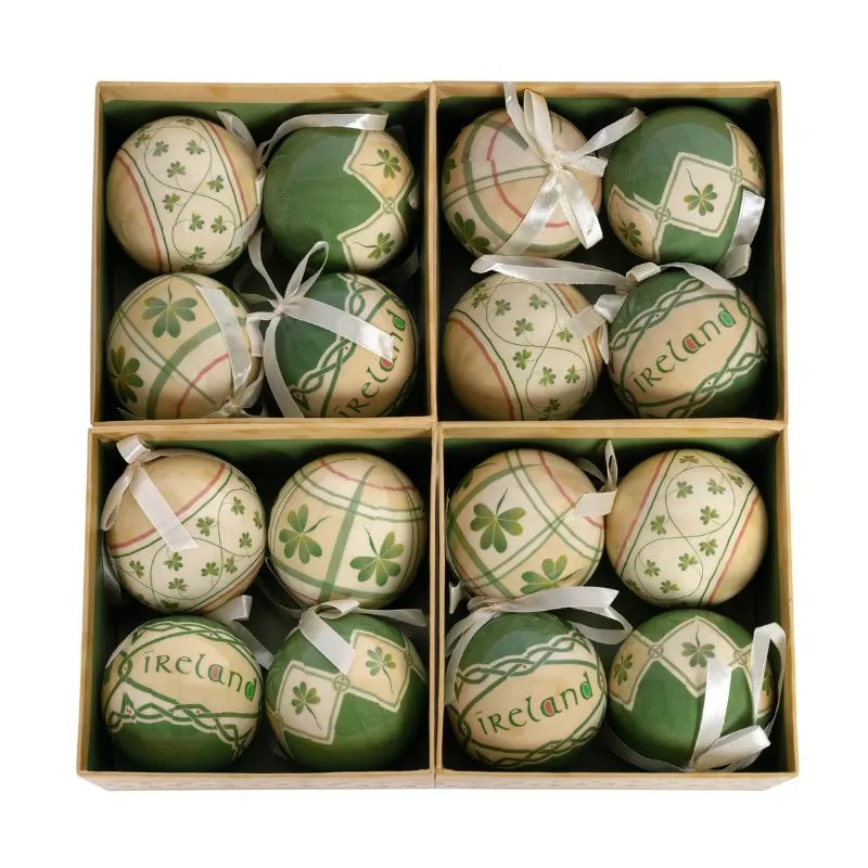 D91307 Handpainted Ireland Christmas Bauble Set of 16  Gaelsong