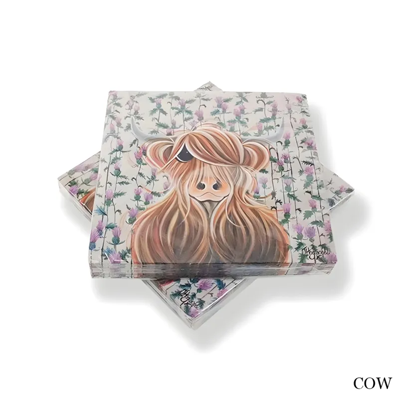 D91317 COW Scotland Thistle Designed Paper Napkins Gaelsong