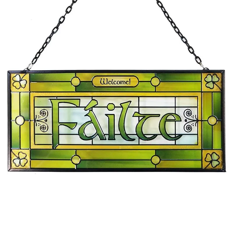 Failte Irish Stained Glass Panel