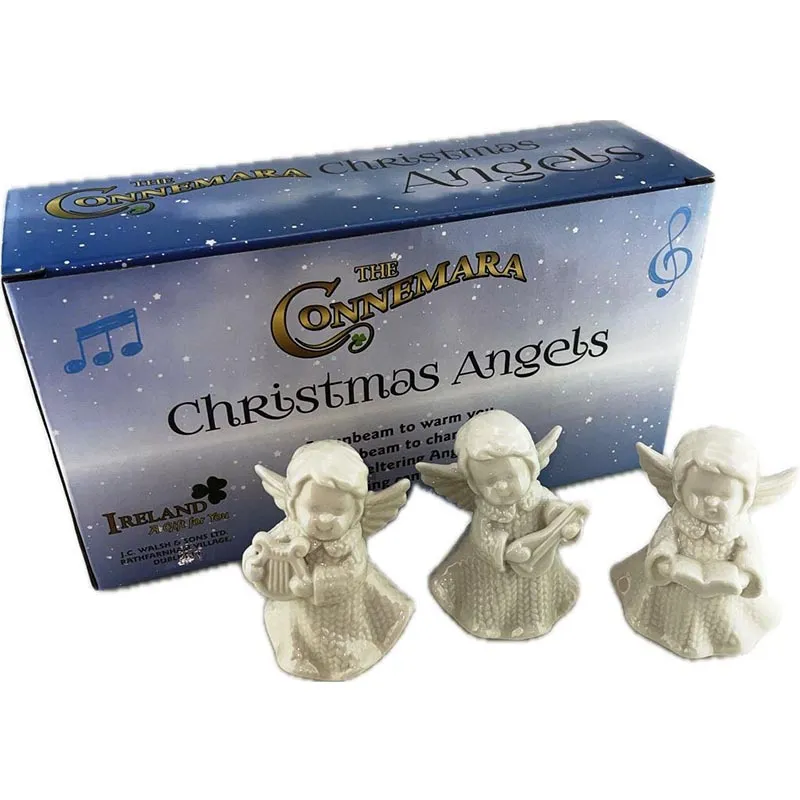 Porcelain Irish Christmas Angel Decoration Set of 3 Porcelain Irish Christmas Angel Decoration Set of 3