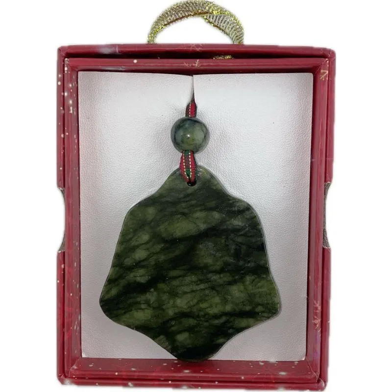D91334  Hand Carved Connemara Marble Christmas Hanging Ornament Bell Gaelsong