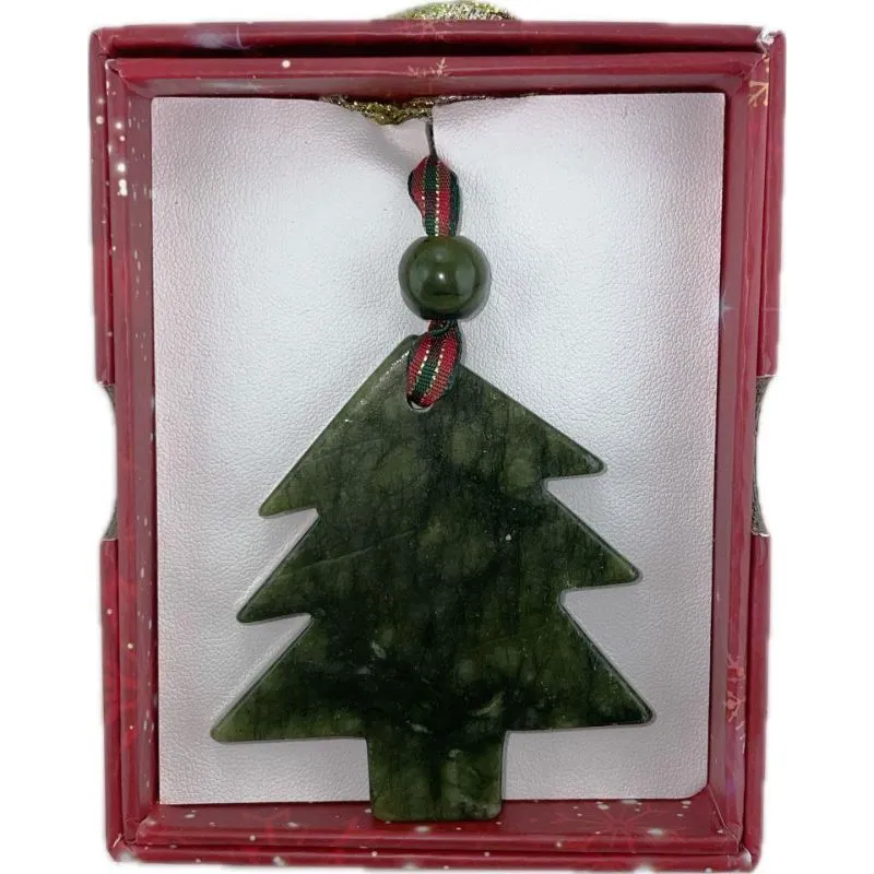 Hand Carved Connemara Marble Christmas Hanging Ornament