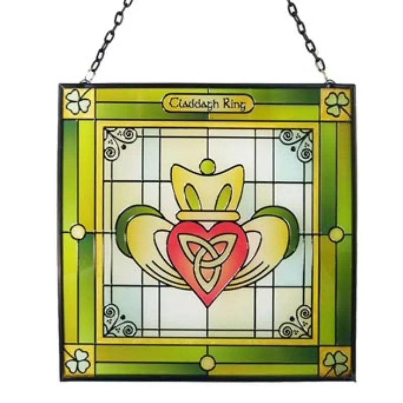 Stained Glass Irish Claddagh Suncatcher