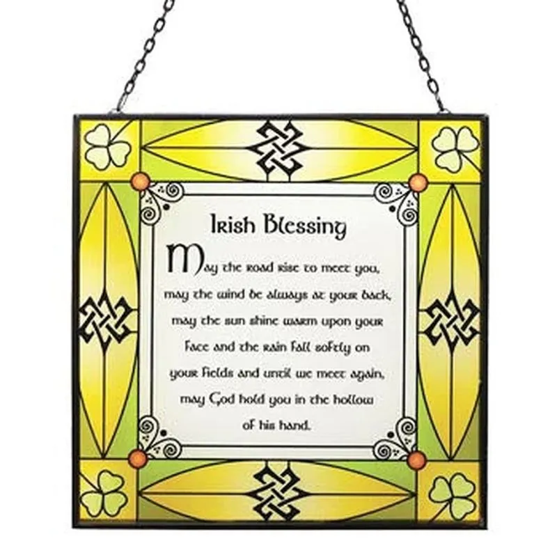 Stained Glass Irish Blessing Hanging Suncatcher