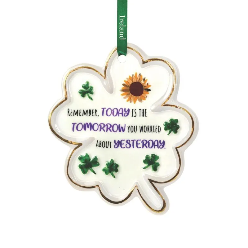 Irish Four Leaf Clover Ceramic Christmas Decoration Irish Four Leaf Clover Ceramic Christmas Decoration
