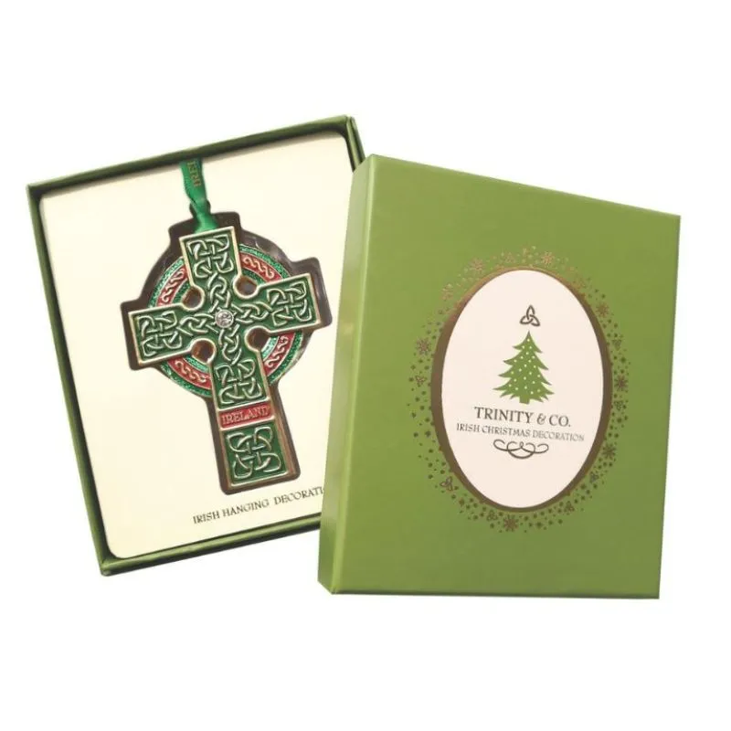 D91343 Metal Irish Designed Hanging Christmas Decoration Trinity Cross Gaelsong