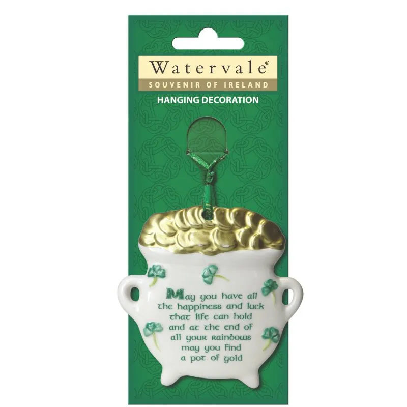 Porcelain Irish Themed Christmas Tree Hanging Ornament
