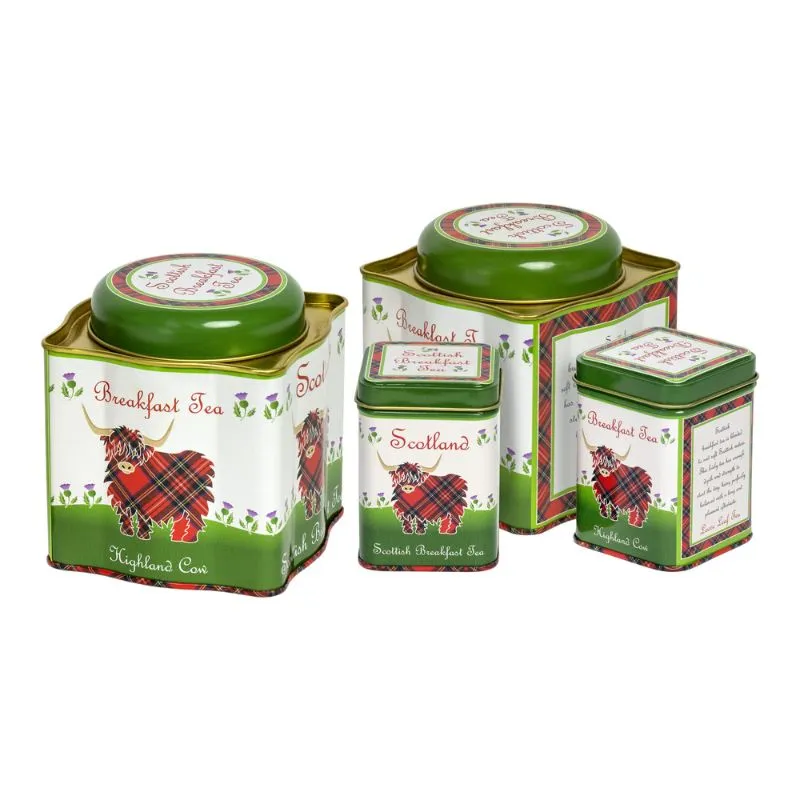 F10065 Highland Cow Scottish Breakfast Tea Set of 4 Gaelsong