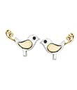 Handcrafted Silver Bird Stud Earrings