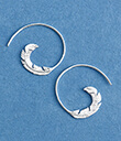 Feather Spiral Hoop Earrings Sterling Silver Gaelsong