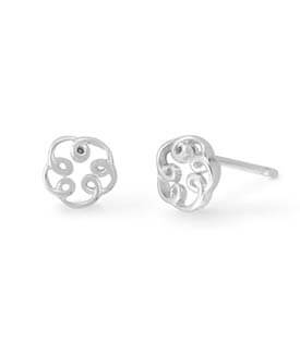 Small Celtic Flower Stud Earrings 