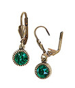 Enchanted Crystal Earrings Green 2 Swarovski Crystals and Detailed Brass Filigree Gaelsong