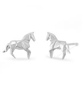 Delicate Silver Horse Stud Earrings