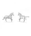 Delicate Silver Horse Stud Earrings