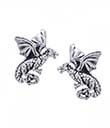 Flying Dragon Celtic Post Earrings with Sterling Silver
