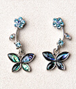 Multicolor Butterfly Abalone Shell Earrings