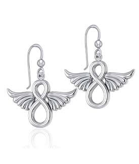 Celtic Infinity Guardian Angel Wings Earrings