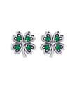 Emerald Four Leaf Clover Earrings  view 1