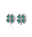 Emerald Four Leaf Clover Earrings  view 2