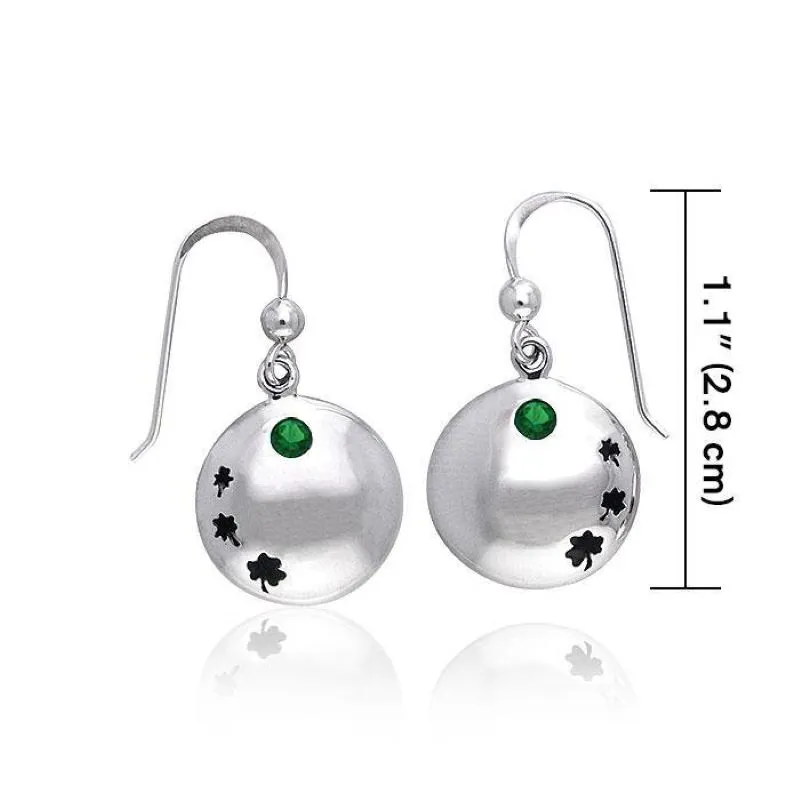 J13742S Celtic Irish Shamrock Drop Earrings Measure Gaelsong
