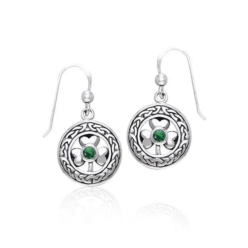 Lucky Celtic Knot Shamrock Earrings