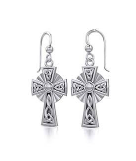 Knotwork Celtic Cross Earrings