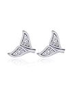 Whale Tail Celtic Knot Post Earrings