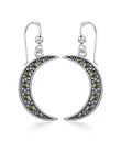 Marcasite Crescent Moon Earrings view 1