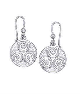 Celtic Single Spiral Silver Earrings