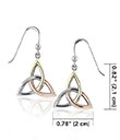 Three Tone Triquetra Earrings view 2