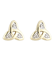 14K Trinity Diamond Stud Earrings view 1