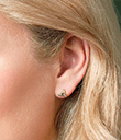 14K Trinity Diamond Stud Earrings view 2