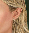 14K Emerald Trinity Knot Stud Earrings view 3