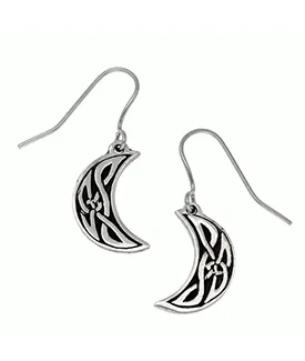 Celtic Moon Drop Earrings