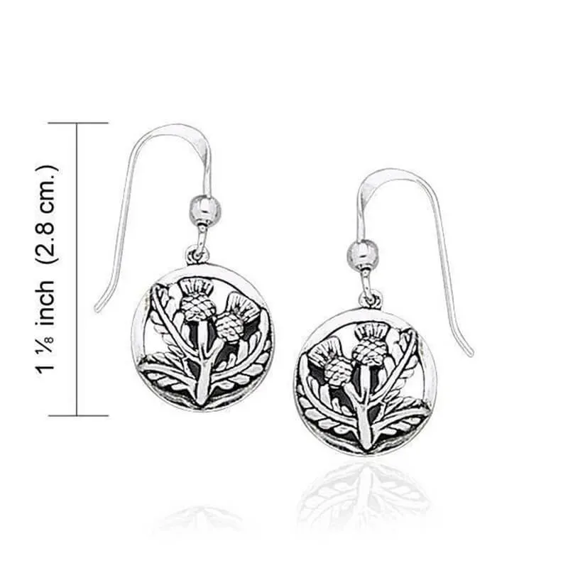 J13792 Thistle of Scotland Drop Earrings Measure Gaelsong