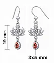 J13797 Thistle Earrings With A Dangling Droplet Gemstone Measure Gaelsong 