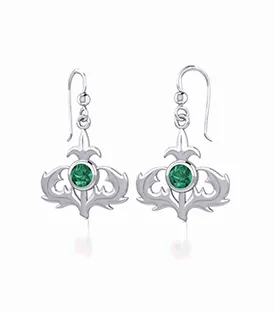 A Wee Flower of Scotland Earrings with Gemstone