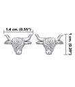 J13803 Charming Highland Cow Stud Earrings Measure Gaelsong 