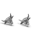 J13803 Delicate Highland Cow Stud Earrings Front Side Sudio Gaelsong 