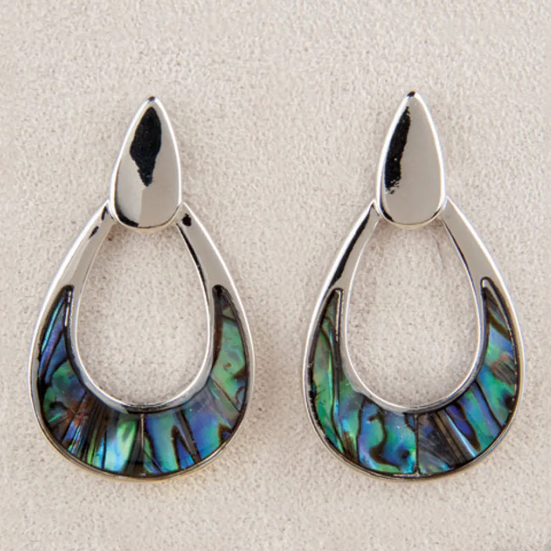 Genuine Abalone Teardrop Earrings