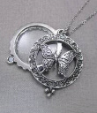 Magnifier Pendant Butterfly Collage Gaelsong