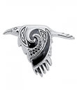 Flying Raven Pendant without Cord Close Up Gaelsong