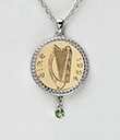 Lucky Irish Penny Birthstone Pendant August Gaelsong